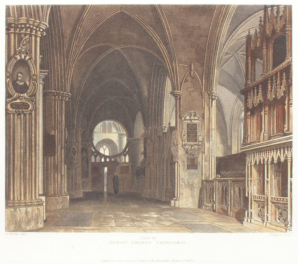 Aquatint - Part of Christ Church Cathedral - Bennett